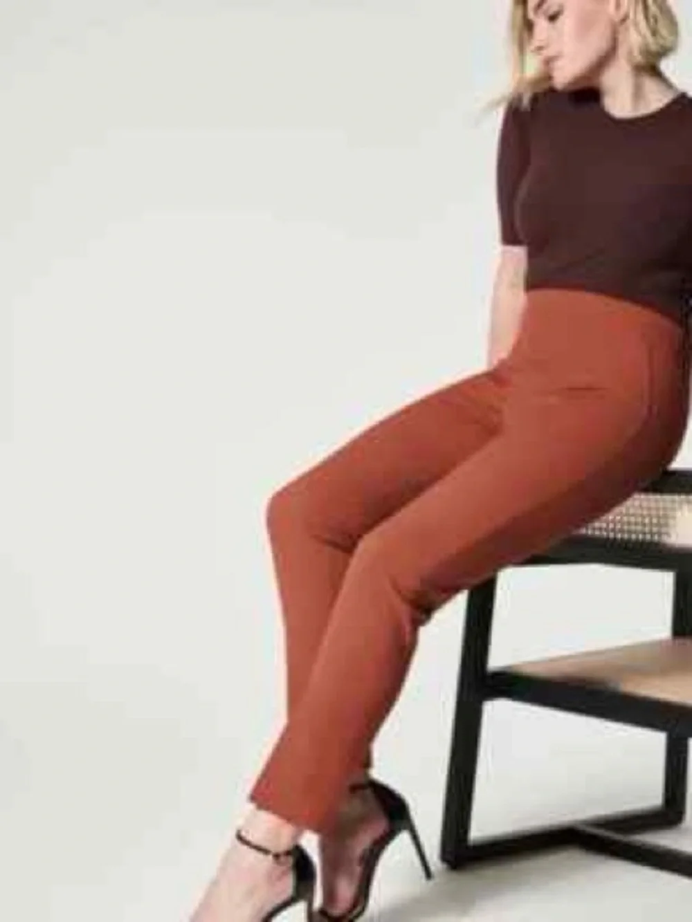 Spanx On-The-Go Ankle Slim Straight Pants in Bronze Glow - Medium NWT